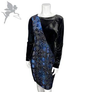 BADGLEY MISCHKA 1980's Style VELVET Dress with contrasting crushed velve…